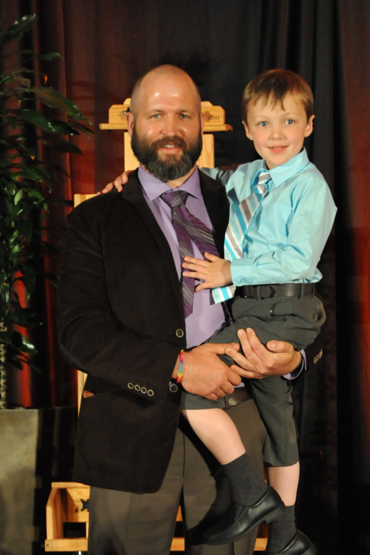 Photo: complements of Under Paintings William Draper and his adorable son accepting the awards.